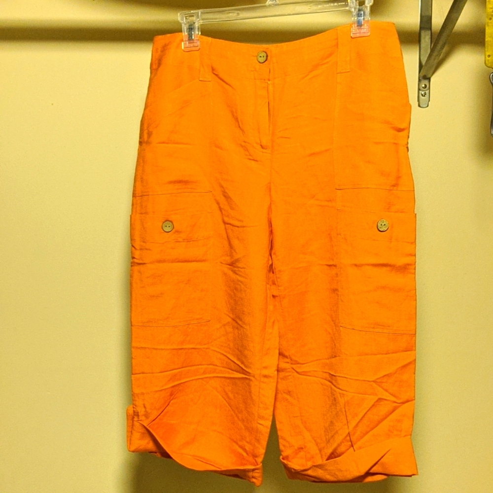 Ruby Rd. Petite Orange Lined Capris 10p